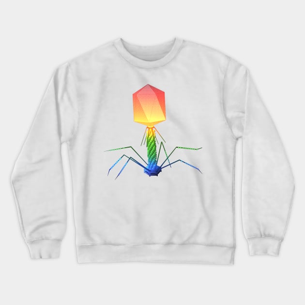 Rainbow Bacteriophage Virus Bacteria Killer Science Molecular Biology Crewneck Sweatshirt by labstud